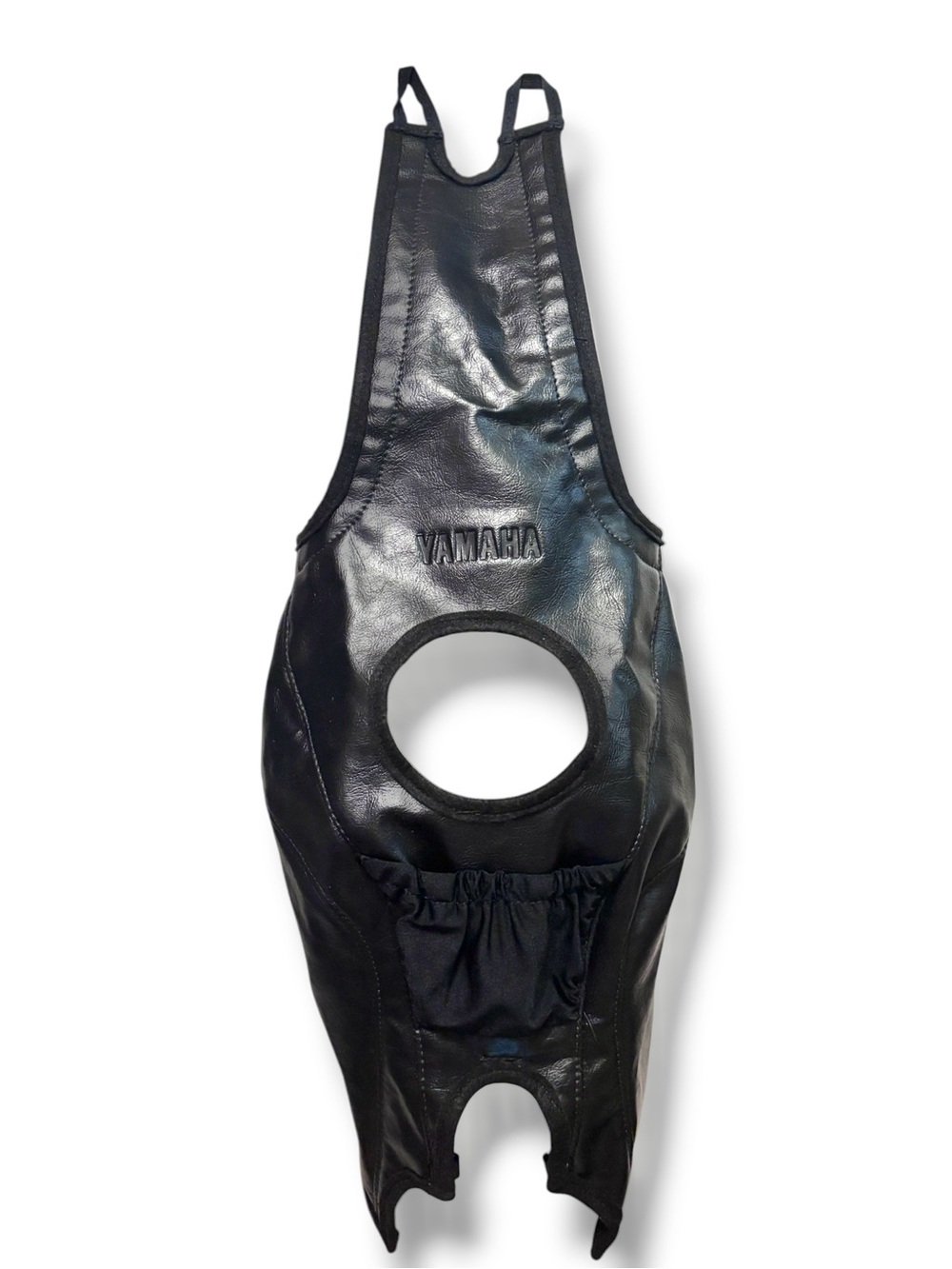 YAMAHA Black Faux Leather Motorcycle Tank Cover Bib